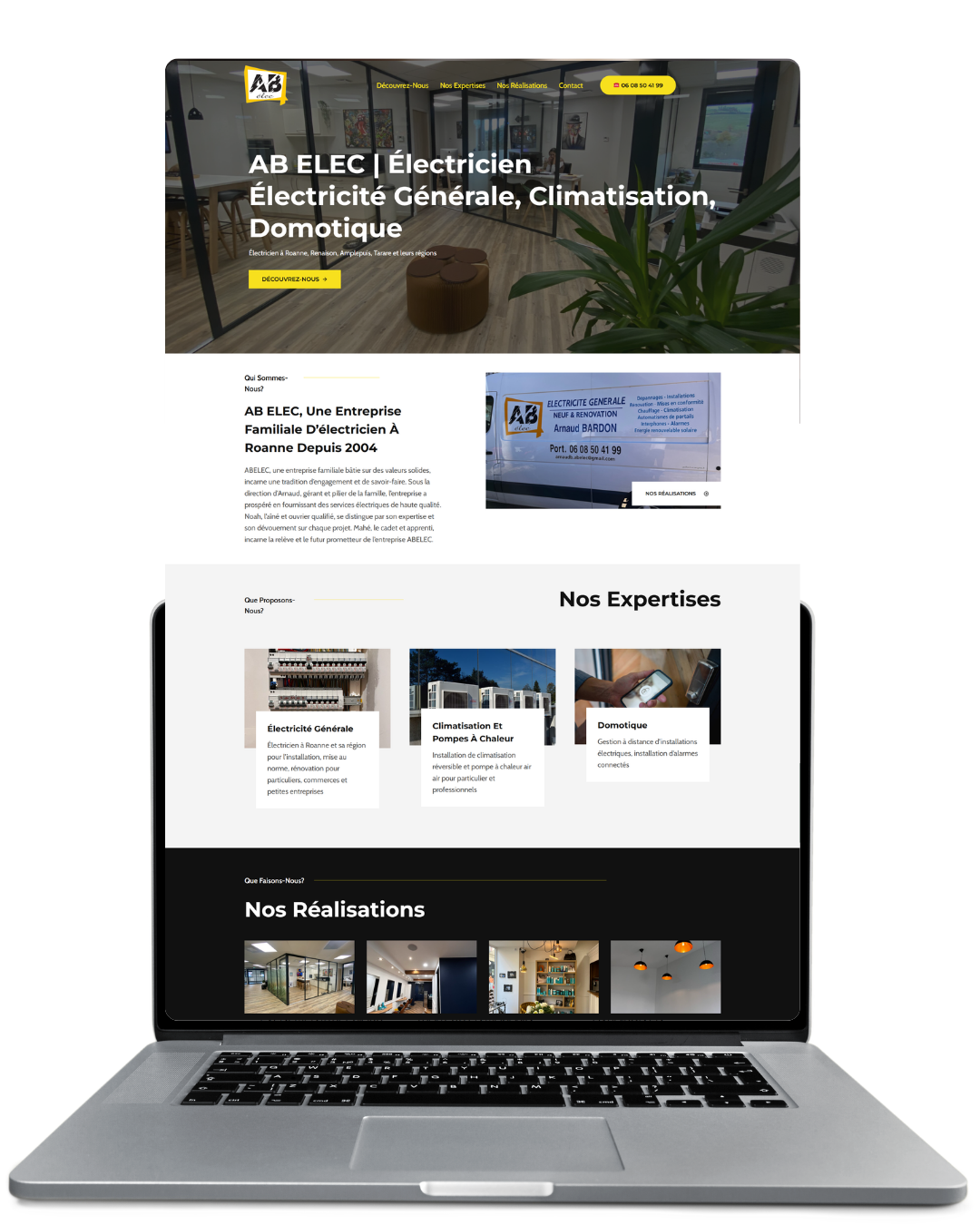 Site internet ABElec électricien Roanne, LoirePixe