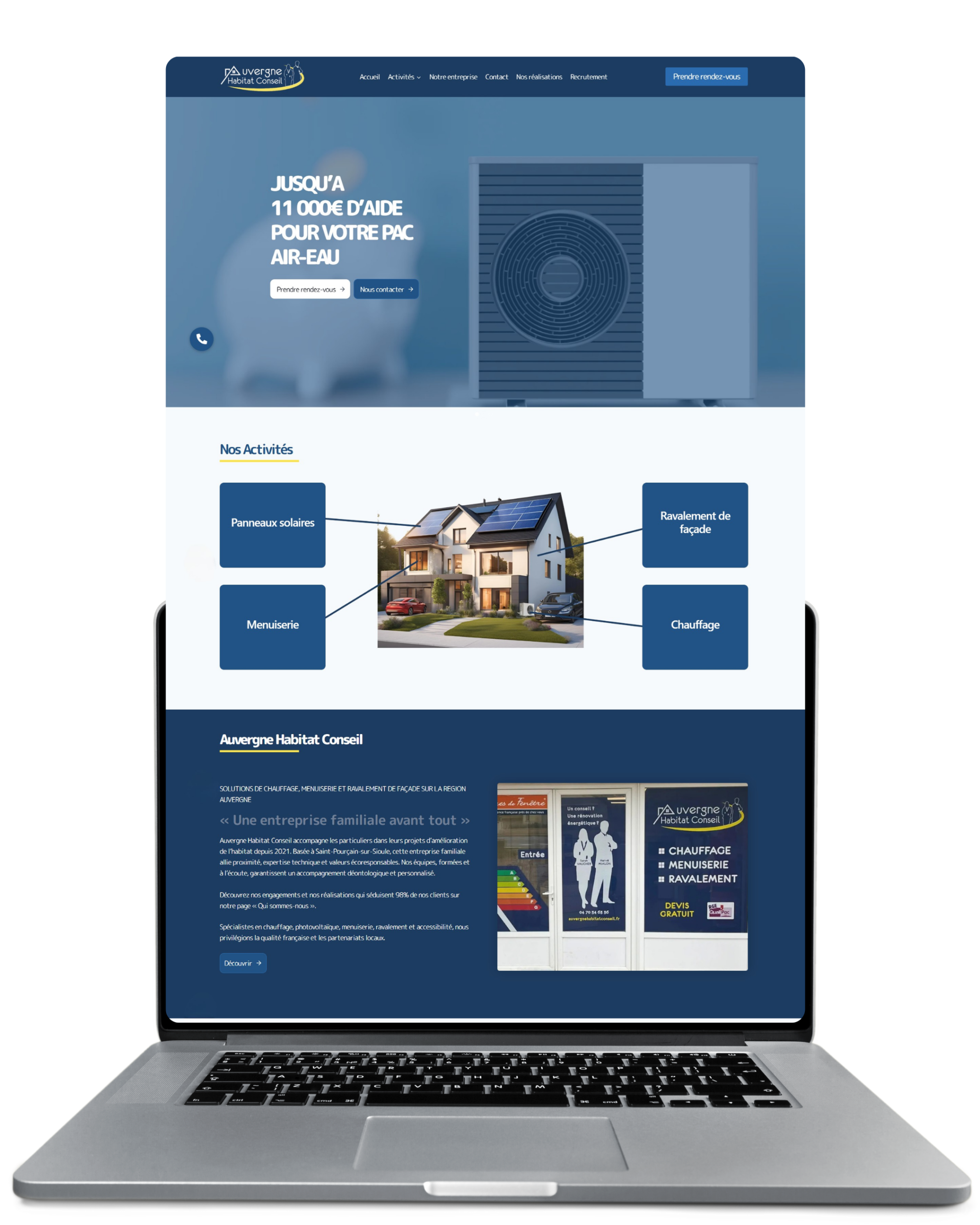 Site internet Auvergne Habitat Conseil rénovation, LoirePixel